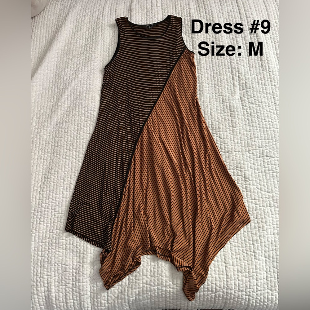 Striped Black and Brown Women's Dress